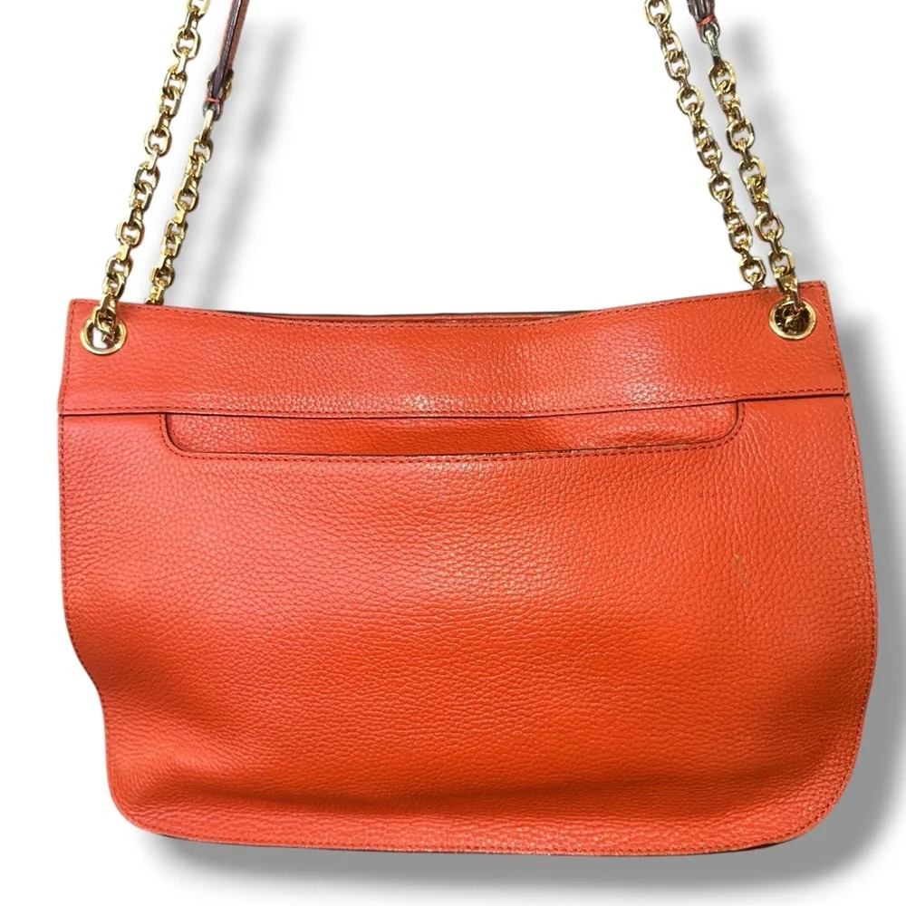 MCM Orange TWO WAY Crossbody Shoulder Pebbled Leather Bag Goldstone Korean MC265